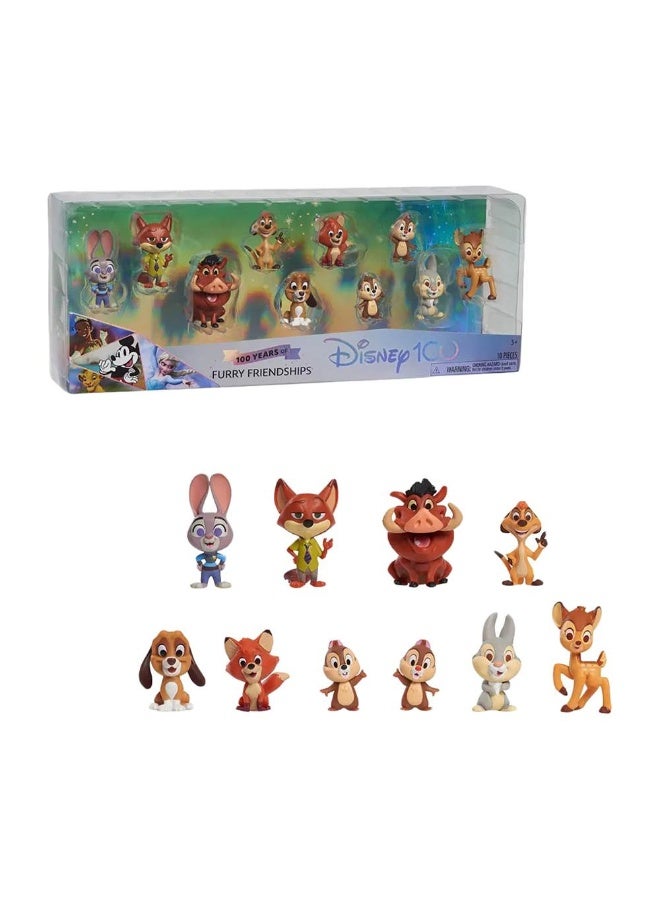 100 Years Of Furry Friendships Celebration Figure Set (7 Cm, 10 Pack)