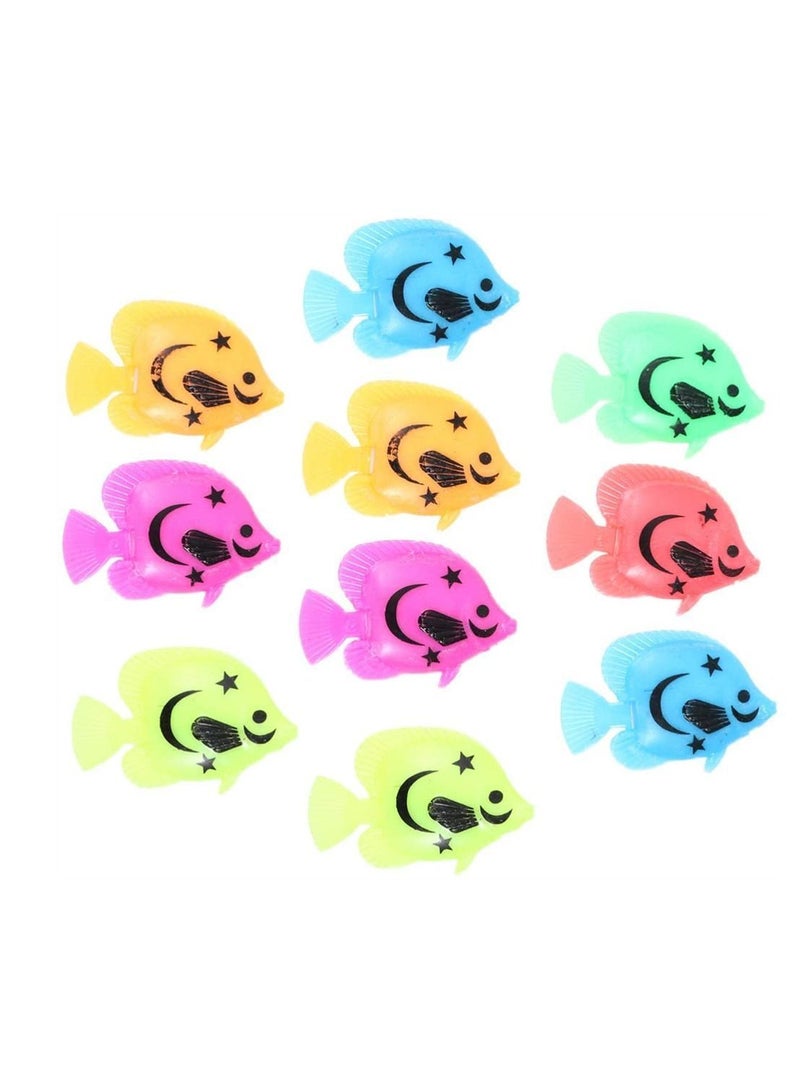 Fish Tank Simulation Fake Fish 10 Pcs Artificial Floating Moving Fishes Ornament, Decorations Bath Toy for Aquarium Tank Plastic Sea Animals Party Favors Random Color