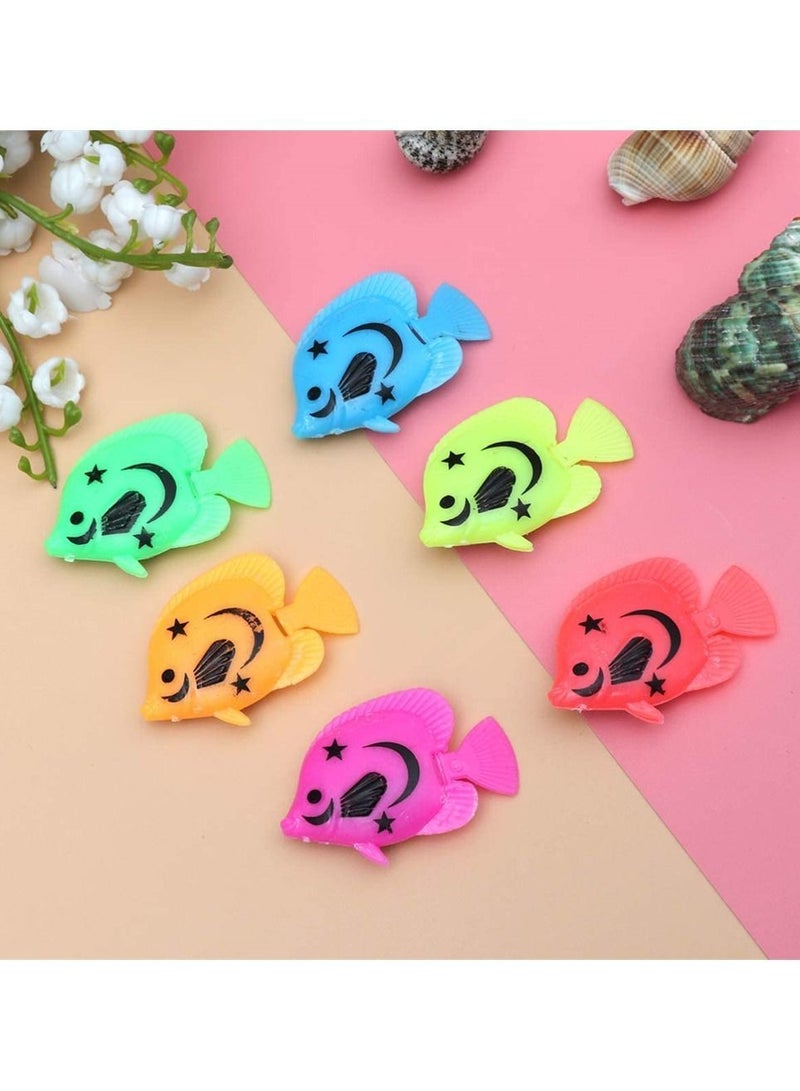 Fish Tank Simulation Fake Fish 10 Pcs Artificial Floating Moving Fishes Ornament, Decorations Bath Toy for Aquarium Tank Plastic Sea Animals Party Favors Random Color