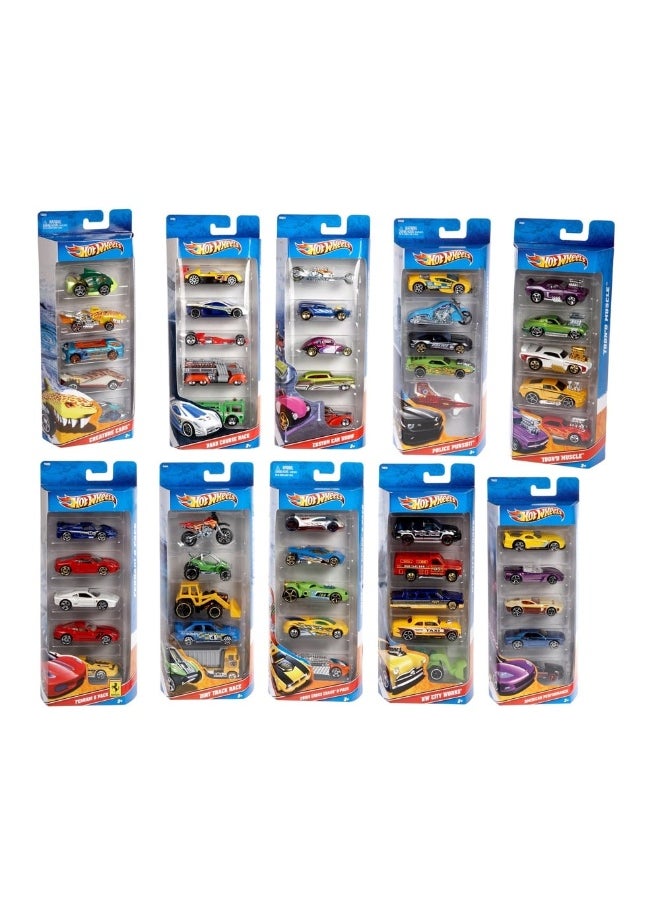 Hot Wheels Gift Pack Vehicle Set (Pack of 5, Styles May Vary)