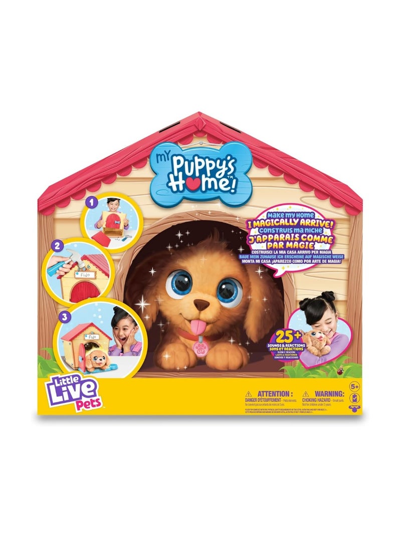 Little Live Pets Puppy Home Interactive Pet with +25 Sounds and Reactions, Plush Dog