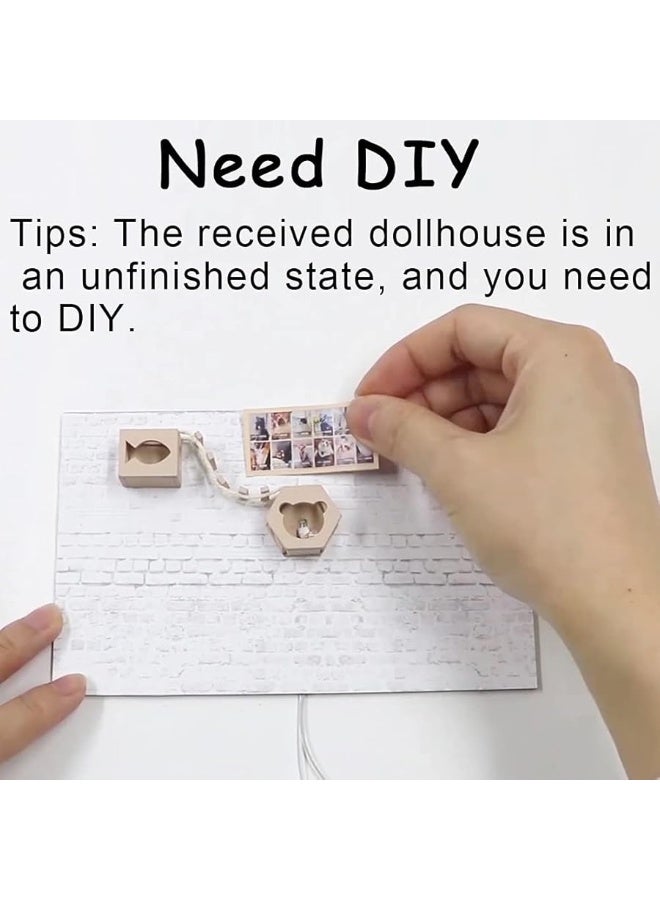 CUTEBEE Dollhouse Miniature with Furniture DIY Wooden Dollhouse Kit Plus Dust Proof Creative Room IdeaCat Coffee Garden