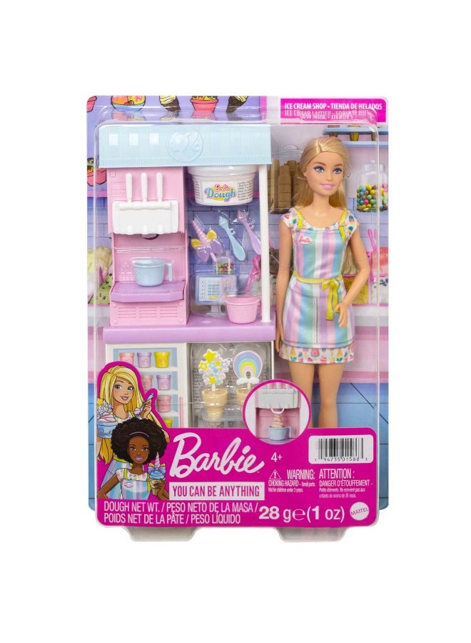 Barbie Ice Cream Shopkeeper Playset & Doll