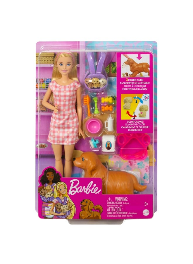 Barbie Newborn Pups Playset & Doll