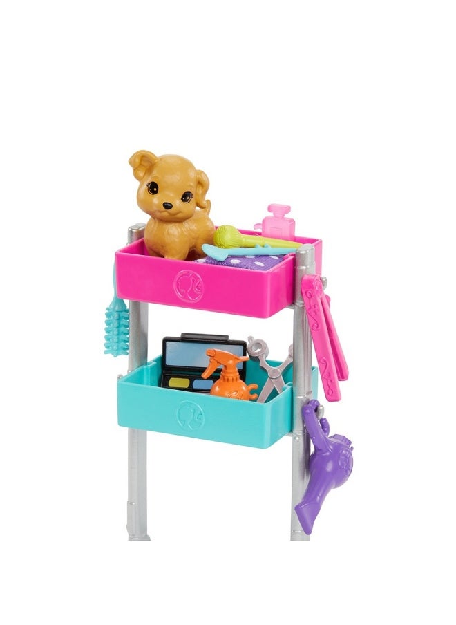 Barbie Malibu Stylist Doll with Puppy Figure & Styling Cart Accessories