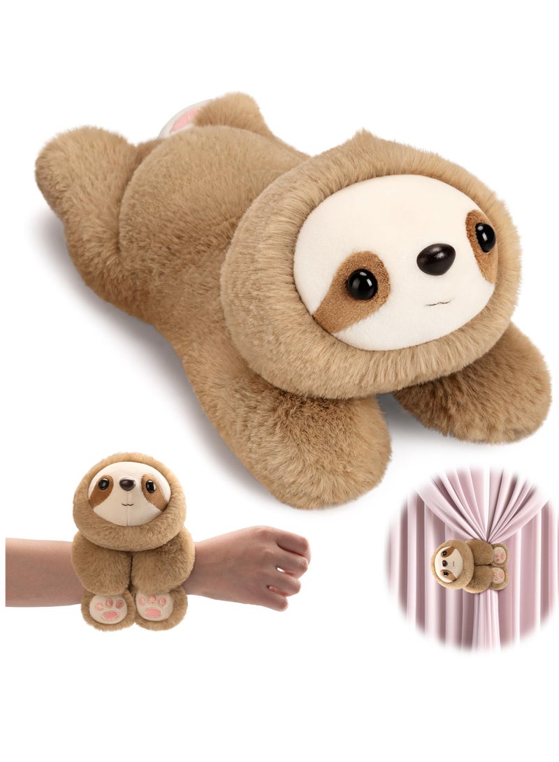 Animal Slap Bracelets, Sloth Hug Animal Slap Bracelet for Party Favors, 10-Inch Stuffed Animal Huggers, Plush Toy for Birthday, Valentine's Day, Thanksgiving Party