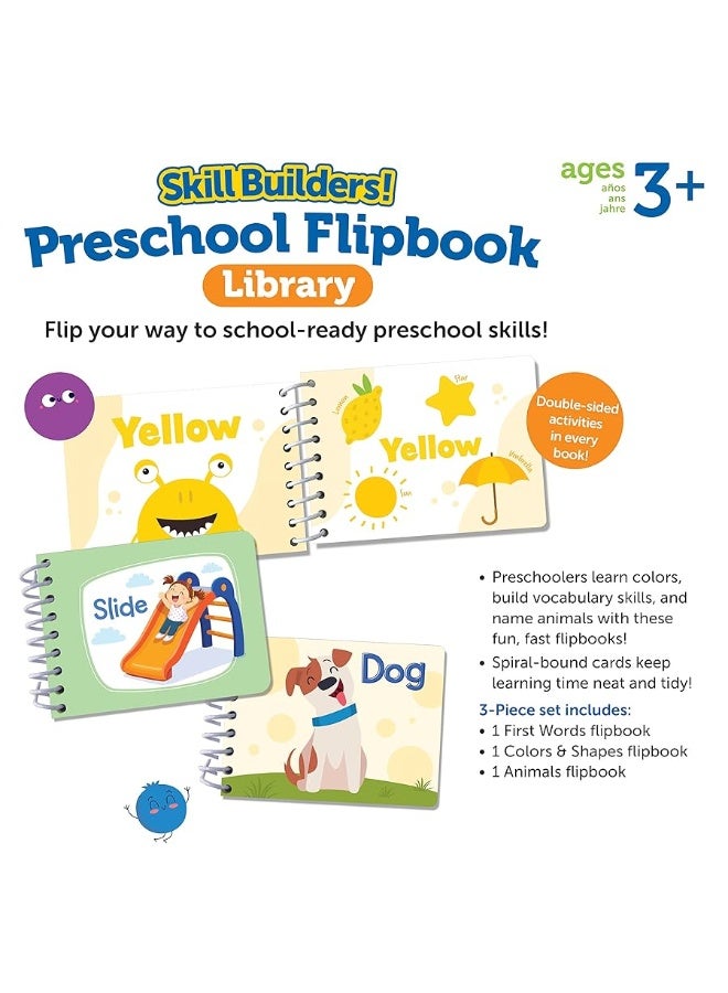 Learning Resources Skill Builders! Toddler Flipbook Library, 3 Pieces, Ages 2+, Educational Toys, Alphabet Learning, Toddler Learning Books, Toddler Activity Book