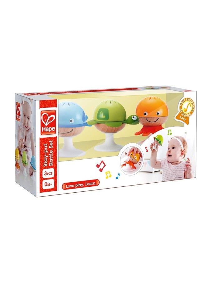 Hape Stay-Put Rattle Toy Set (3 Pieces)