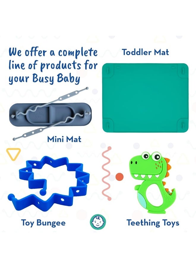 Busy Baby Toy Bungee - Dishwasher Safe Toy Strap - 100% Food-Grade Silicone (Spearmint)