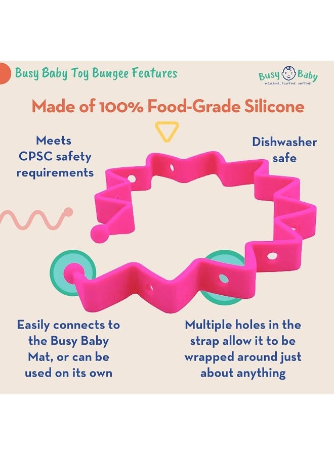 Busy Baby Toy Bungee - Dishwasher Safe Toy Strap - 100% Food-Grade Silicone (Spearmint)