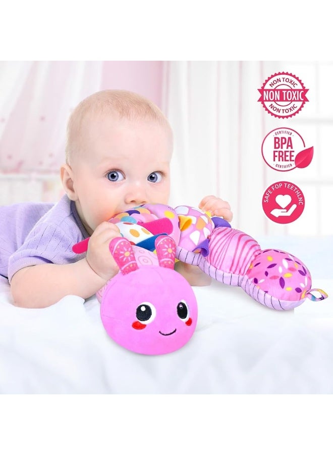 KMUYSL Baby Toys 0 to 12 Months, Musical Stuffed Animal Toys for 0-3-6-12 Months, Soft Sensory Toys with Crinkle and Rattles, Infant Tummy Time Toys Gifts for Newborn Boys Girls