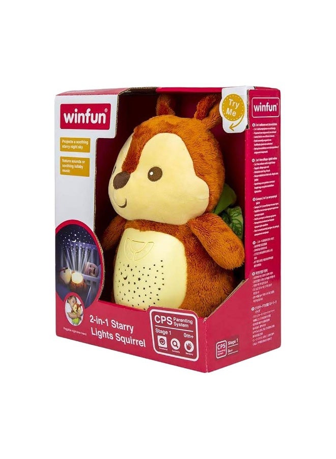 2-In-1 Starry Lights Squirrel Soft Toy