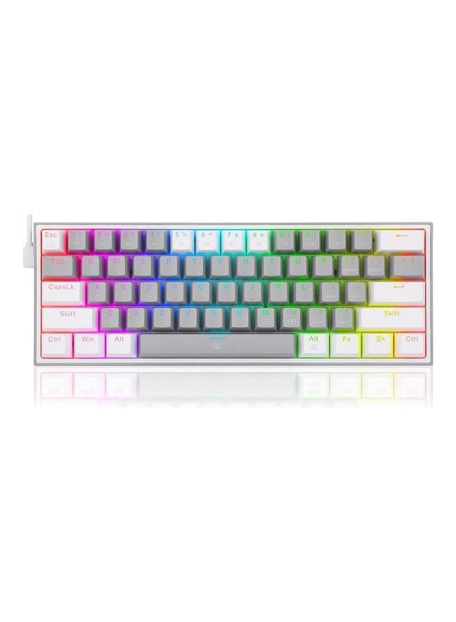 K617 Fizz 60% Wired RGB Gaming Keyboard - Red Switches - English & Arabic Keys - Grey White