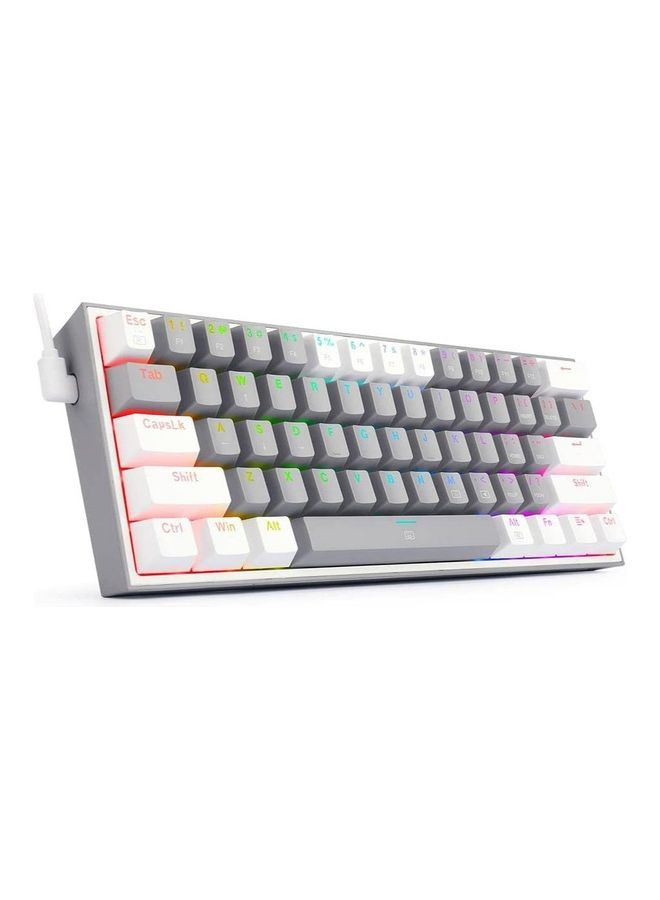 K617 Fizz 60% Wired RGB Gaming Keyboard - Red Switches - English & Arabic Keys - Grey White