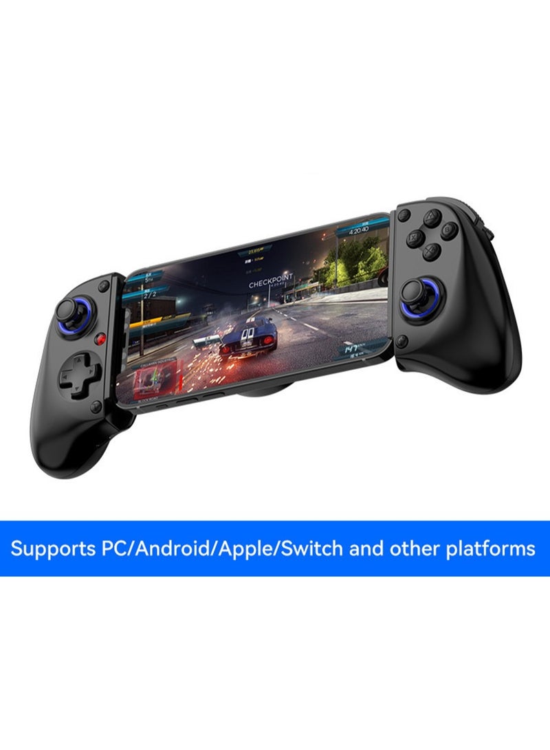 Classic Wireless Gamepad D11 Stretch Bluetooth Gaming Controller Hall Linear Trigger 3D Joystick Dual Motor Vibration Turbo Burst Function Support Android iOS PC Switch Black