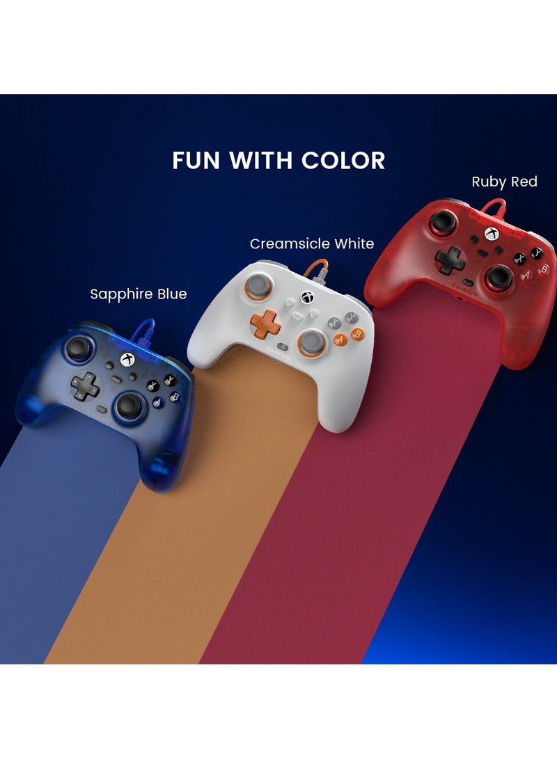 Professional Gamepad GameSir T7 Wired Game Controller for Xbox, PC, Steam, Plug and Play with Hall Effect Joysticks/Hall Trigger Creamsicle White