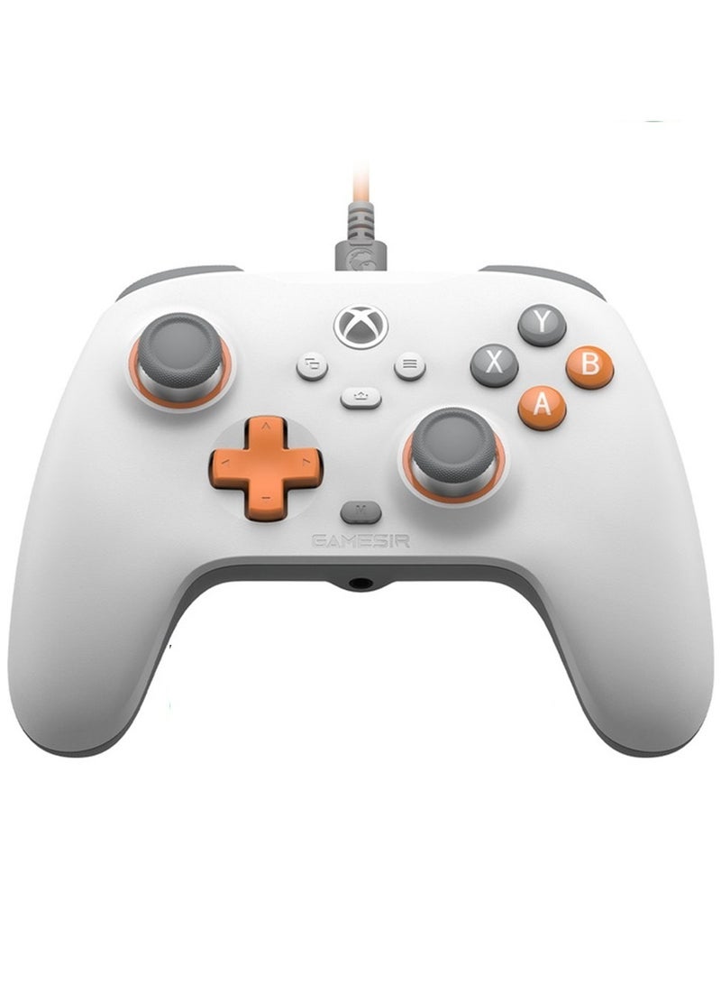 Professional Gamepad GameSir T7 Wired Game Controller for Xbox, PC, Steam, Plug and Play with Hall Effect Joysticks/Hall Trigger Creamsicle White