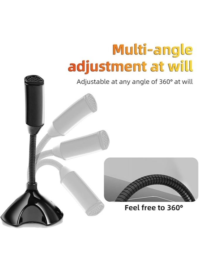 USB Microphone for laptop and Computers Adjustable Studio Singing Gaming Streaming Mikrofon Stand Mic With Holder Desktop (Black)