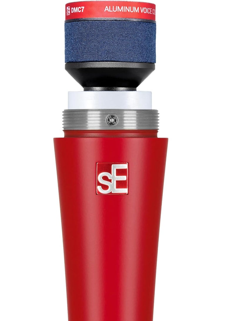 sE Electronics V7 Supercardioid Dynamic Handheld Vocal Microphone - Red Supercardioid Dynamic Microphone with Integrated Shockmount and Internal Windscreen
