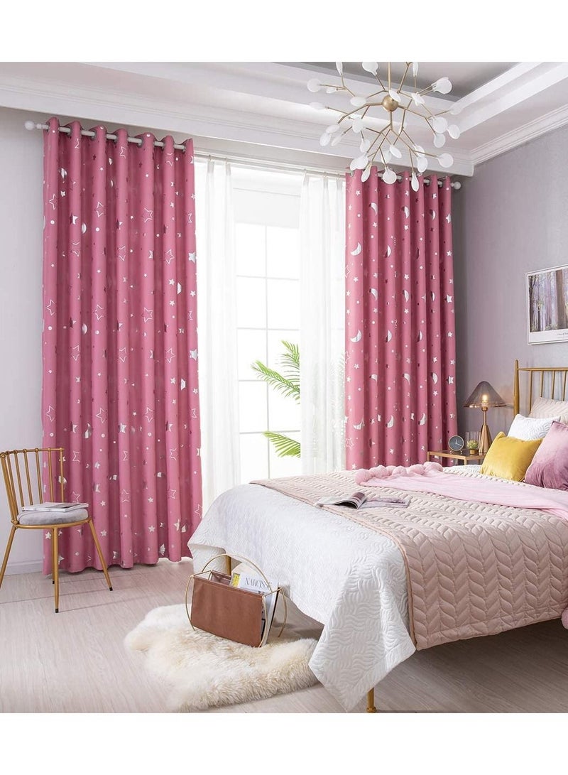 2Pieces Thermal Insulated Grommet Blackout Curtains for Bedroom Darkening Curtains for Living Room Basics Room Darkening Blackout Window Curtains Top is Eyelets Set