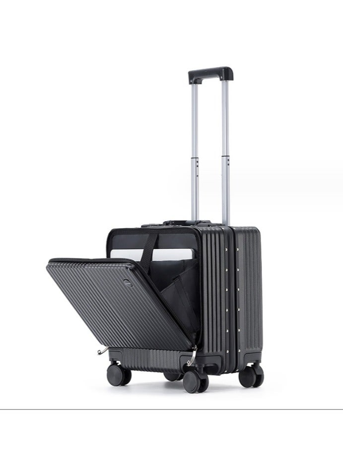 Front Opening 18 Inch Aluminum Frame Luggage Suitcase, Suitcase, Business Travel Boarding Case, Travel Suitcase