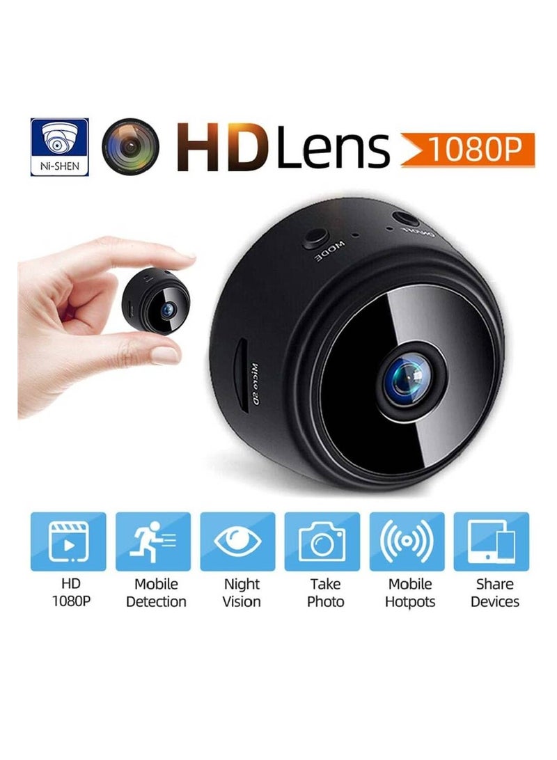 Wireless 1080P HD IP Mini Camera - Surveillance Camera with Night Vision, Mobile Detection, Remote Control, and Discreet Design