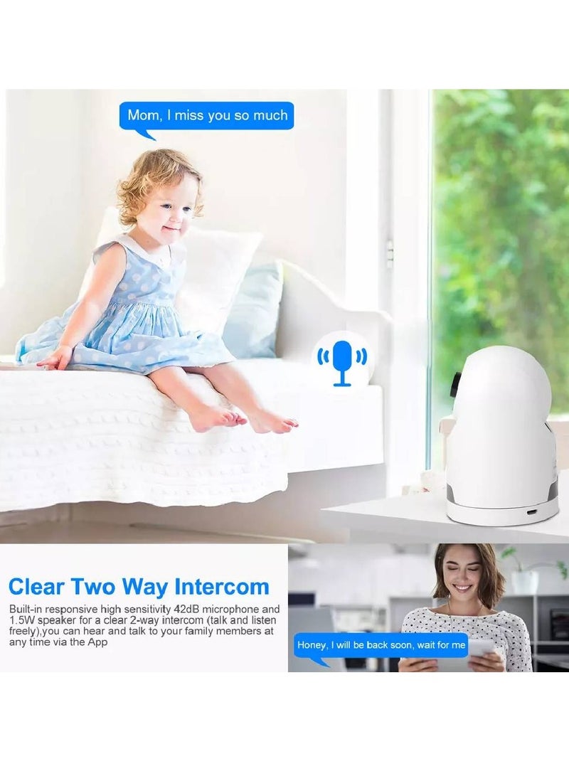 Wi-Fi Pan & Tilt Smart IP Camera - Baby Monitor with Motion Tracking, Human Detection, Two-Way Audio, and HD Video Quality