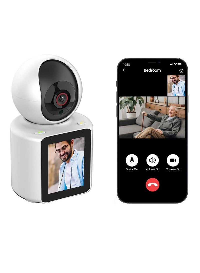 1080P Indoor Home Security Camera with Voice Assistant | 2.8 Inch HD Screen, Nanny Cam, Baby Monitor for Smart Home Use