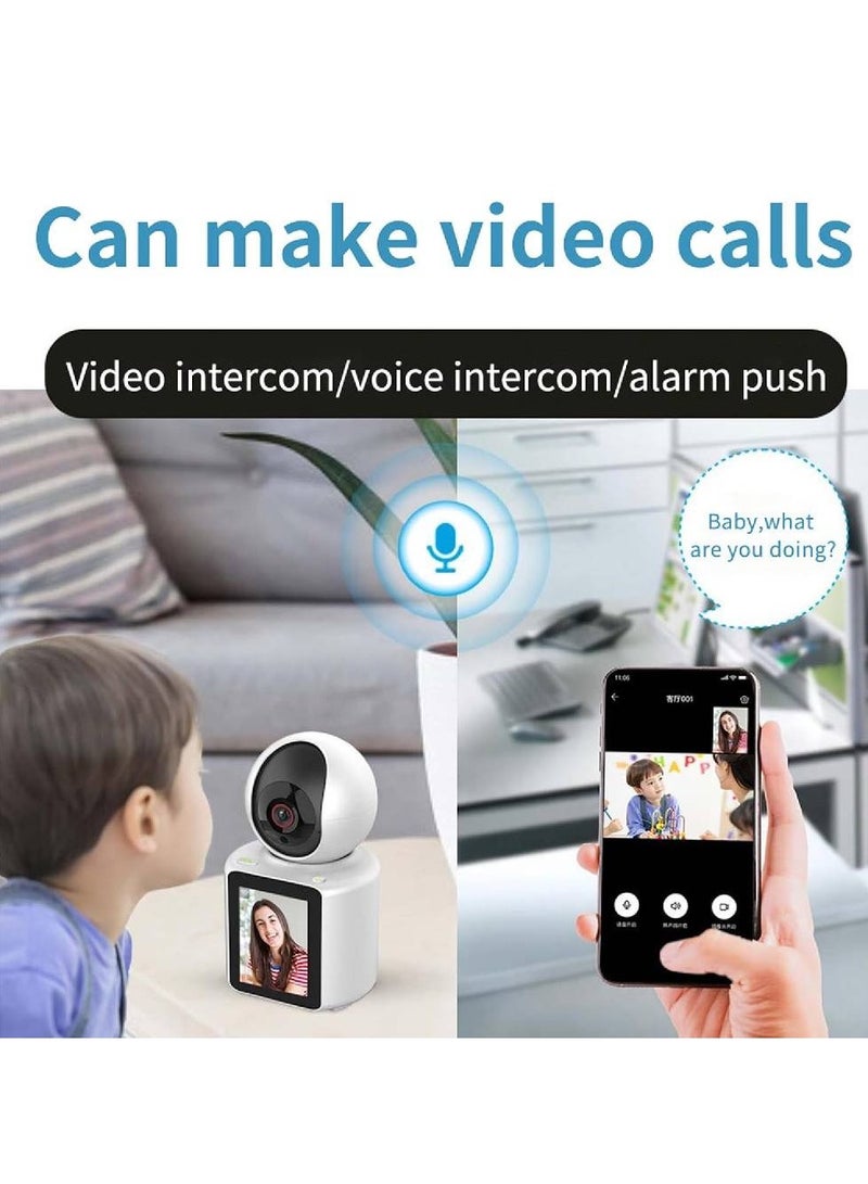 Voice Assistant Video Call Camera | 2.8 Inch HD Screen, 1080P Indoor Home Security Camera, Nanny Cam, Baby Monitor