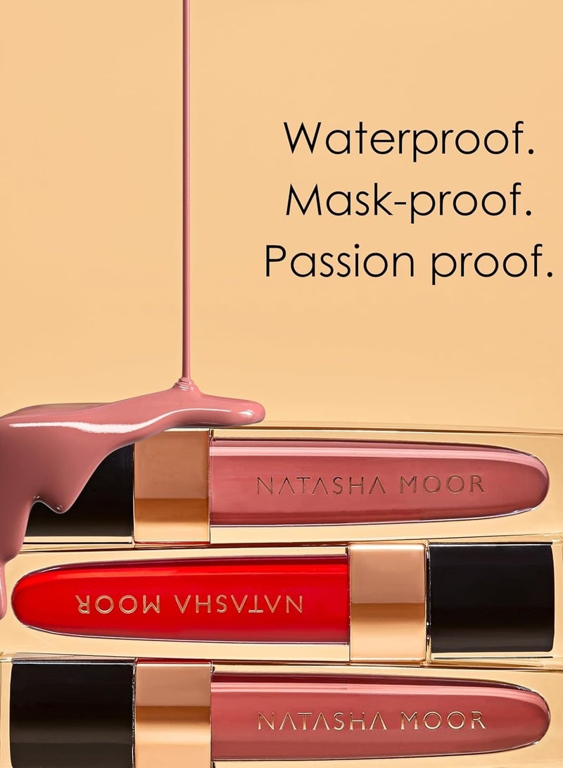 NATASHA MOOR: Molten Matte Liquid Lipstick - Long-Lasting, Hydrating, Matte Finish with Moisturizing Vitamin E - Waterproof, - 12-Hour Stay Power - WILLPOWER