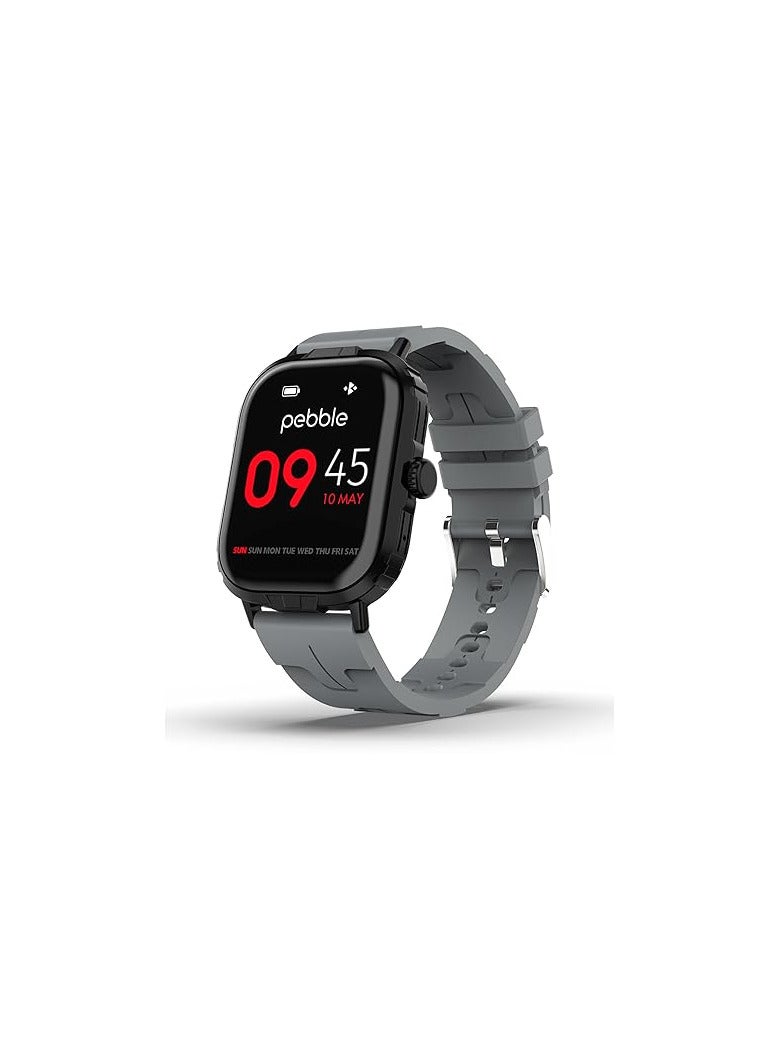 Pebble Nomad Pro 1.99” True HD Display, BT Calling, Health Suite, DIY Watch Faces, Rotating Crown, Multiple Sports Modes, Rugged Built, Alarm & Notification Smartwatch (Grey)