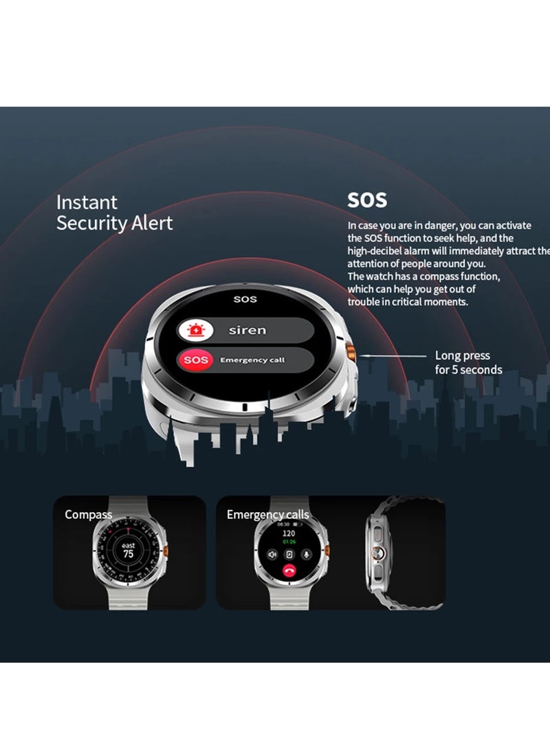 GPS NFC Compass Smart Watch Outdoor Sport Man AMOLED 466*466 Galaxy Watch 6 Upgraded Smartwatch(Orange)