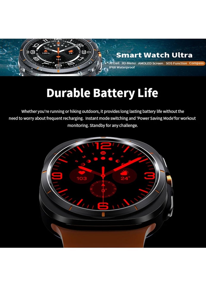 GPS NFC Compass Smart Watch Outdoor Sport Man AMOLED 466*466 Galaxy Watch 6 Upgraded Smartwatch(Orange)