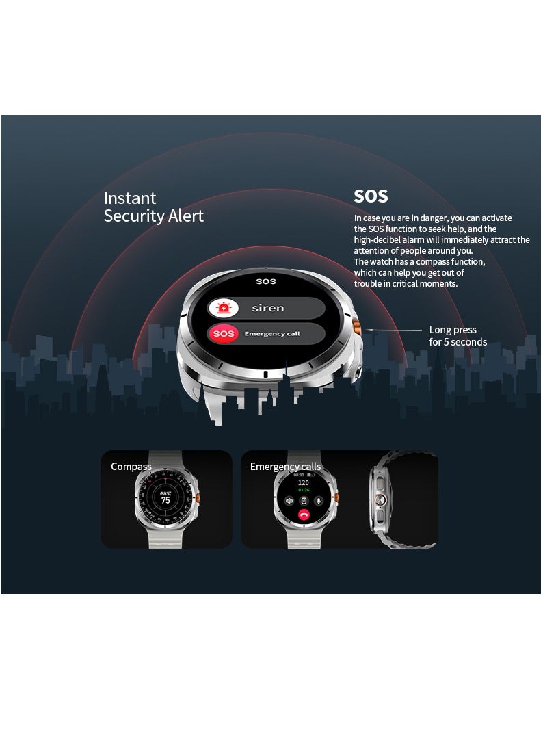 GPS NFC Compass Smart Watch Outdoor Sport Man AMOLED 466*466 Galaxy Watch 6 Upgraded Smartwatch(Orange)