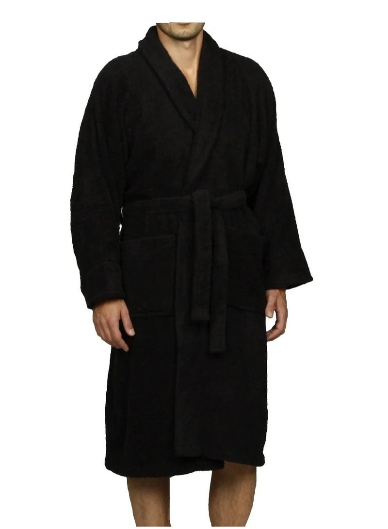 100% Cotton Shawl Bathrobe for Women and Men, Terry Bathrobe Hotel and Spa quality, Highly Absorbent And Light Weight With Pockets- Unisex