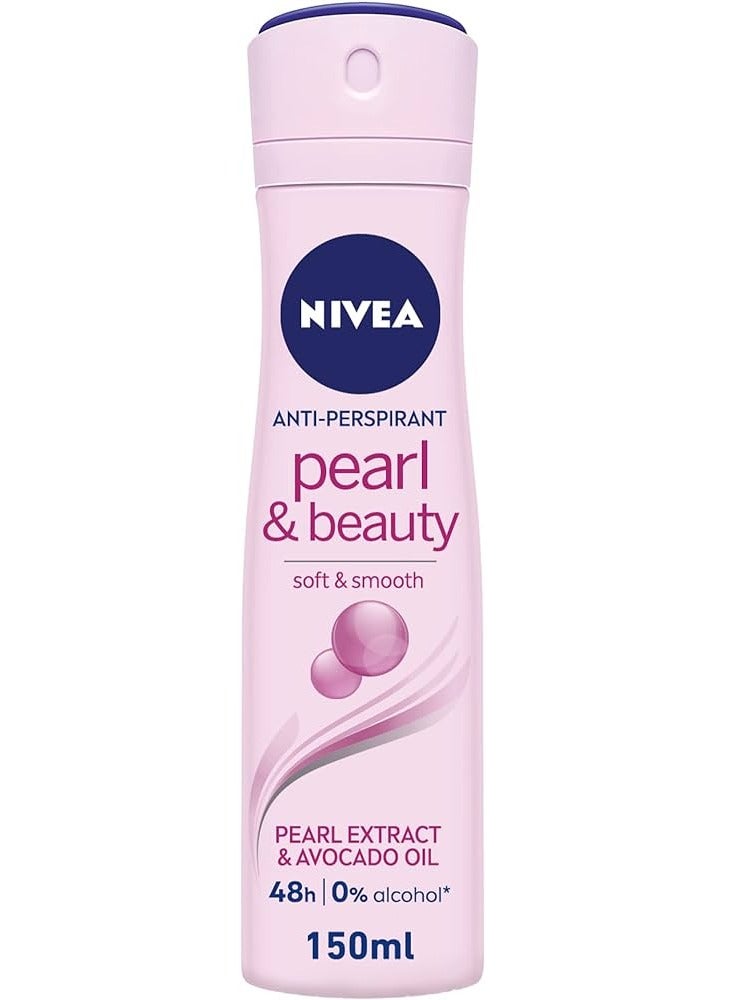 Pearl And Beauty Antiperspirant For Women Extracts Spray 150ml (Pack of 6)