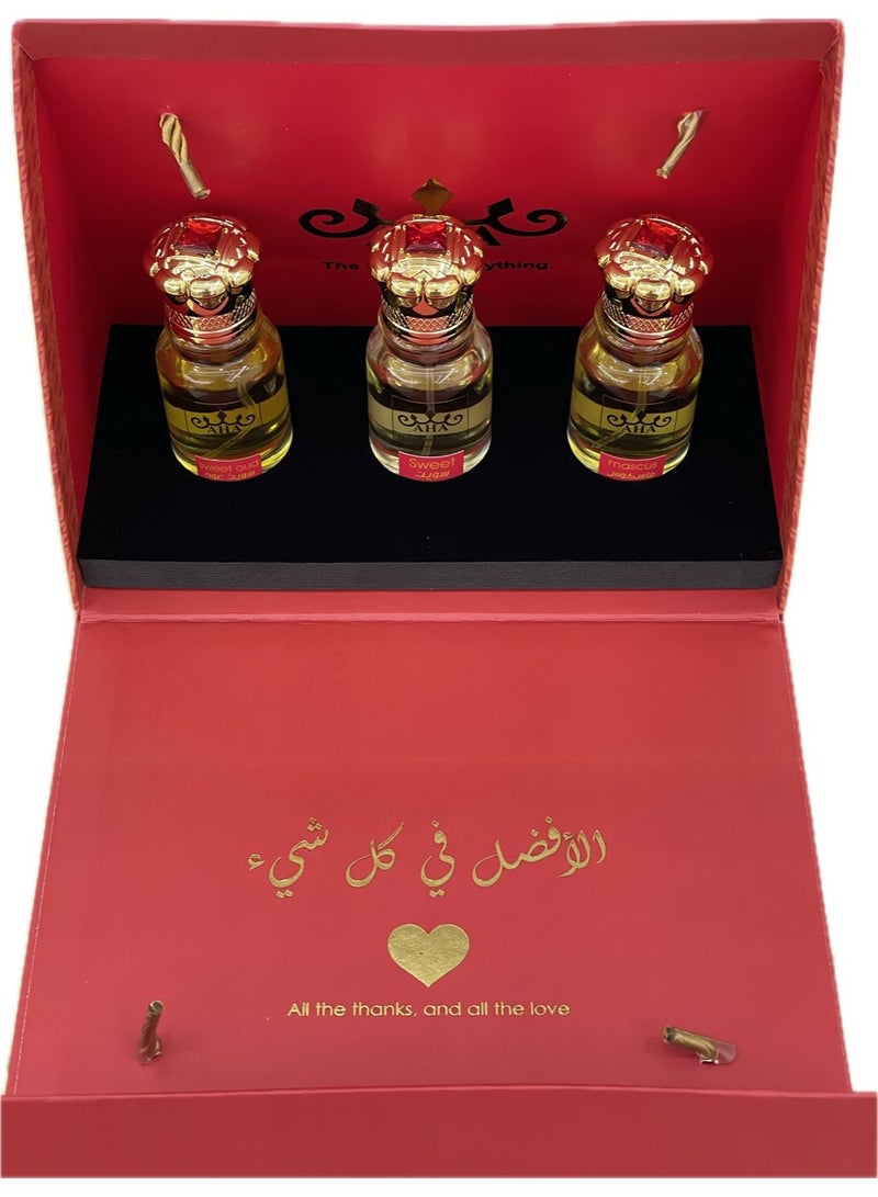 Assorted Luxury Oud Perfume Set – Sweet Oud, Rose Oud, Amber Oud (3 x 35ml)