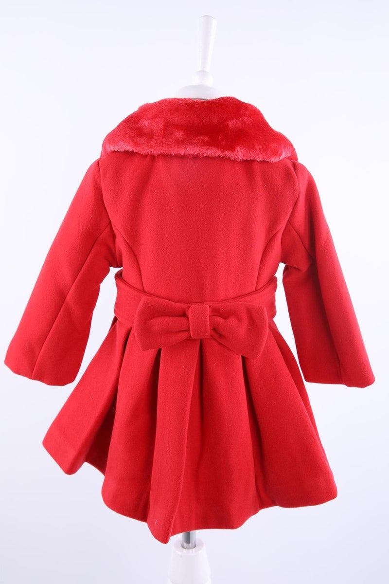 Babyhola Baby Girl Child Fur Collar Lined Stash Coat Winter 13487