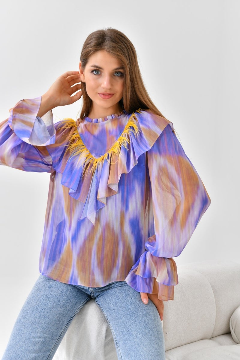 Ftz Women Chiffon Blouse Purple