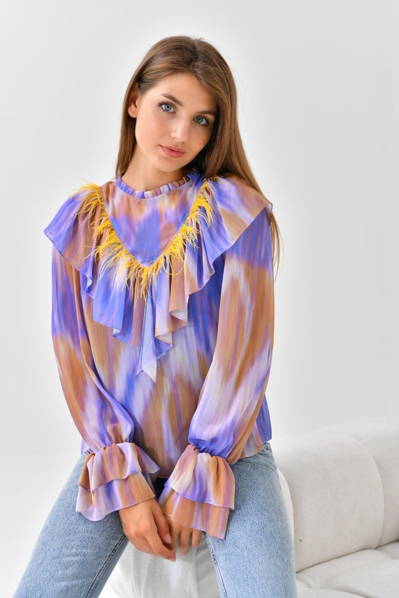 Ftz Women Chiffon Blouse Purple