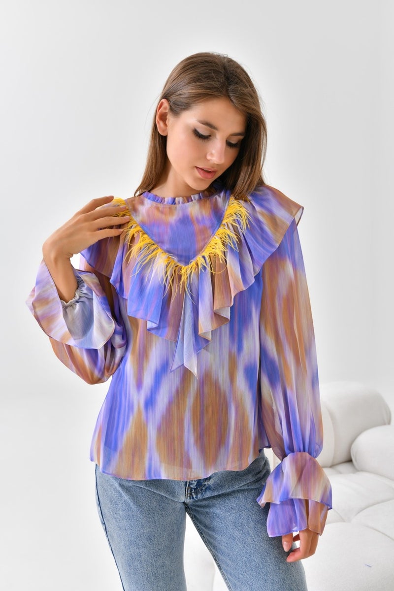 Ftz Women Chiffon Blouse Purple