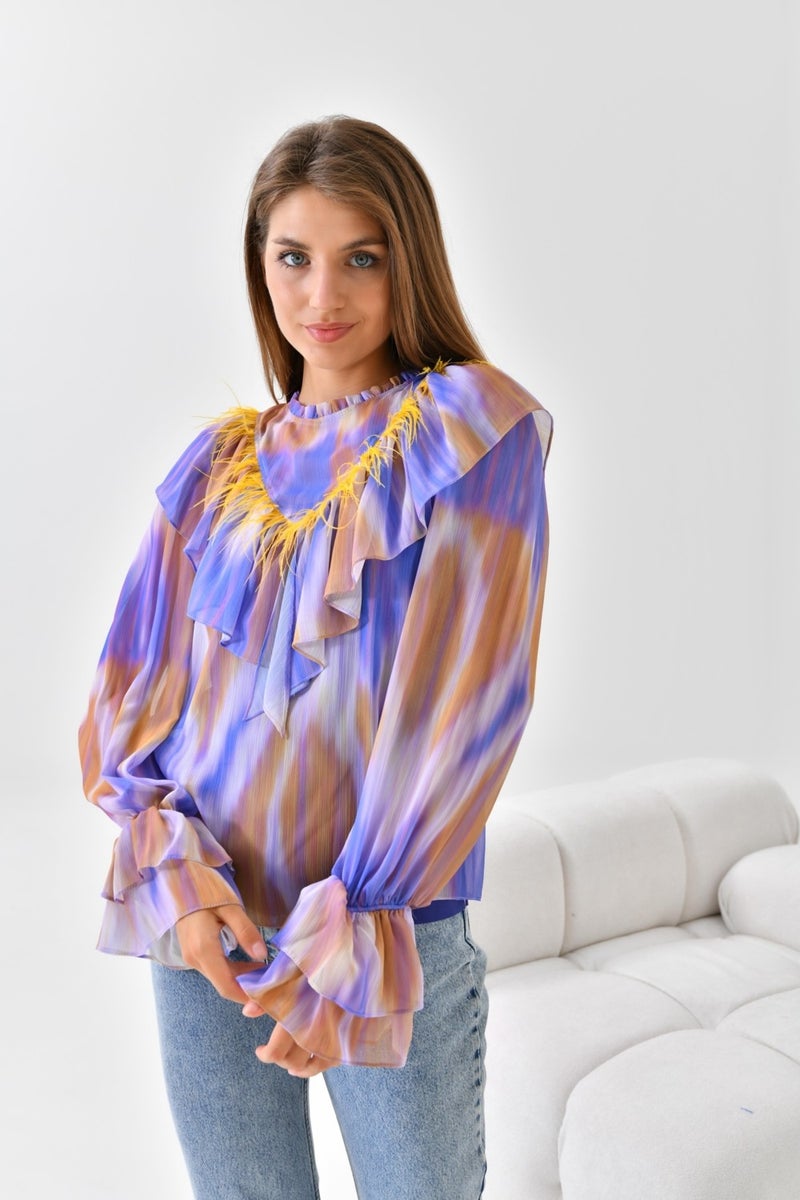 Ftz Women Chiffon Blouse Purple