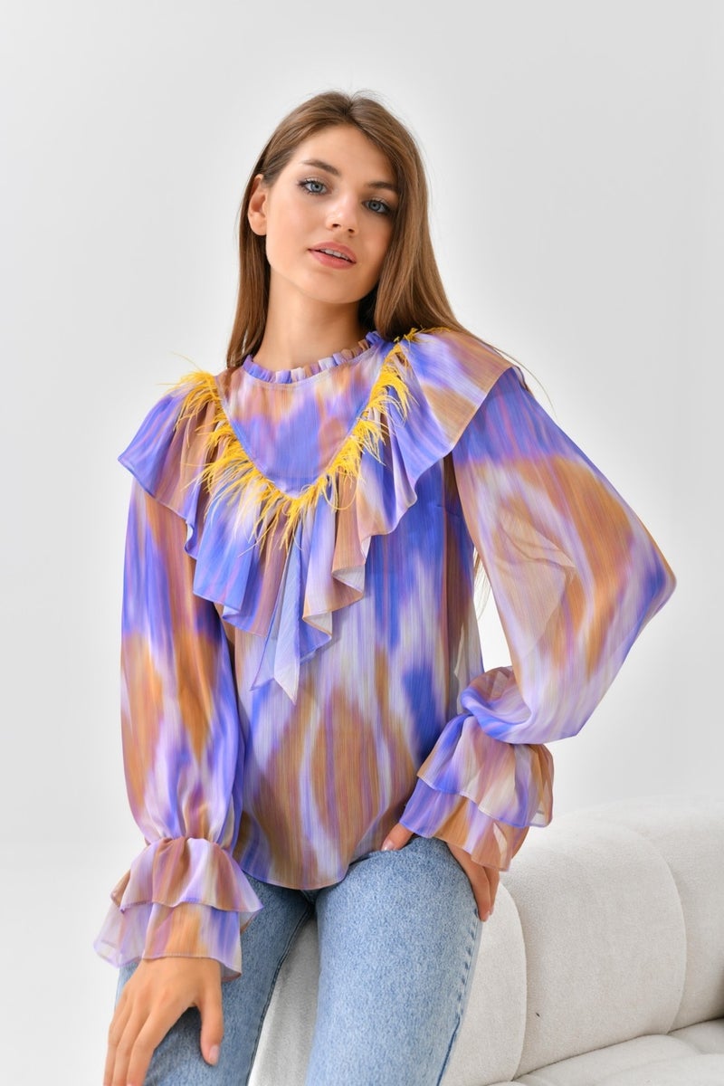 Ftz Women Chiffon Blouse Purple