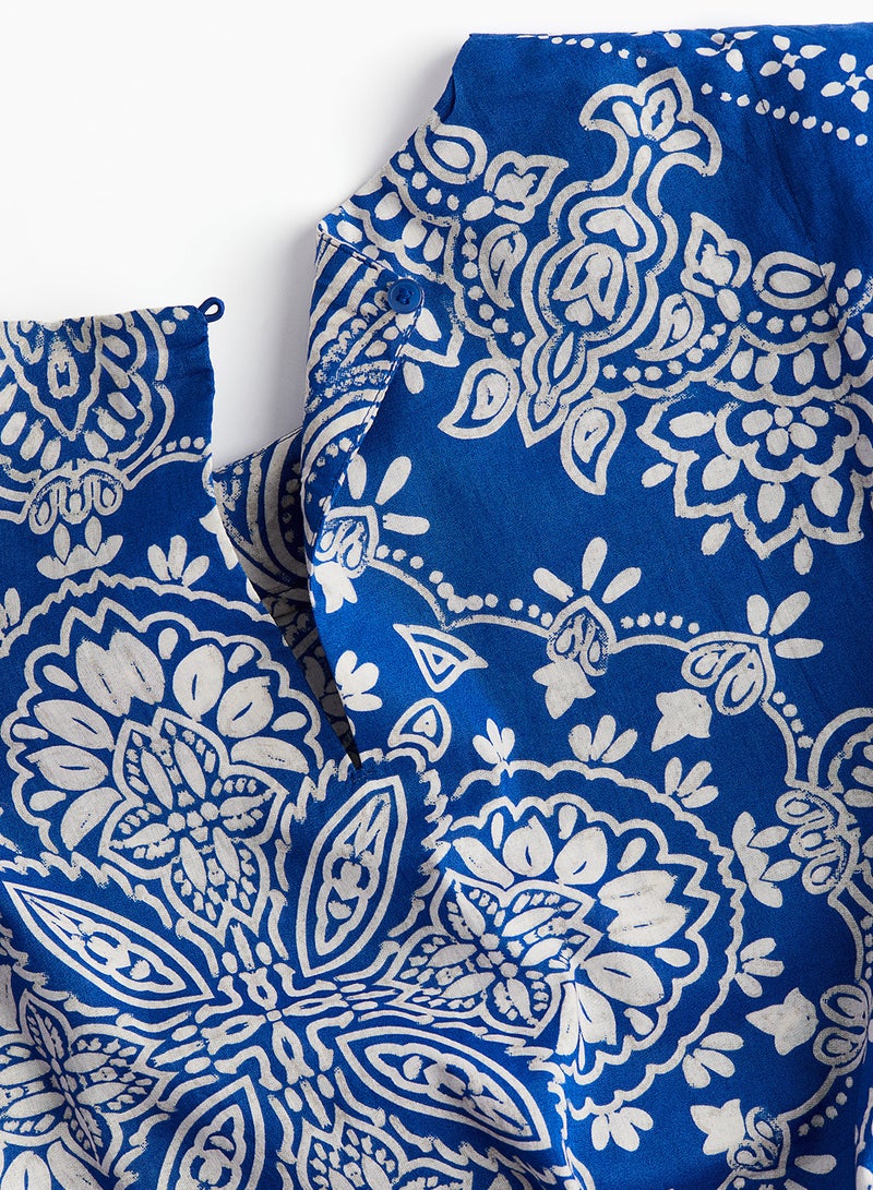 Defined-Shoulder Blouse