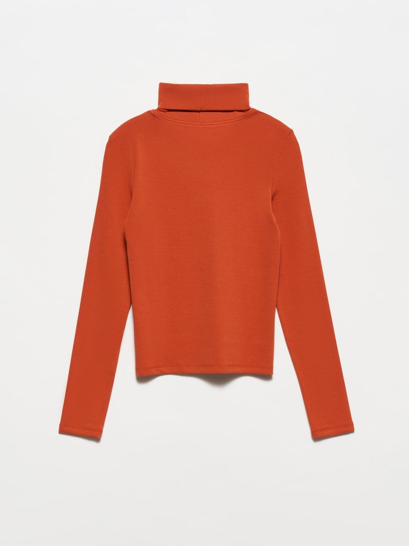 50167 Turtleneck Blouse-Y.orange