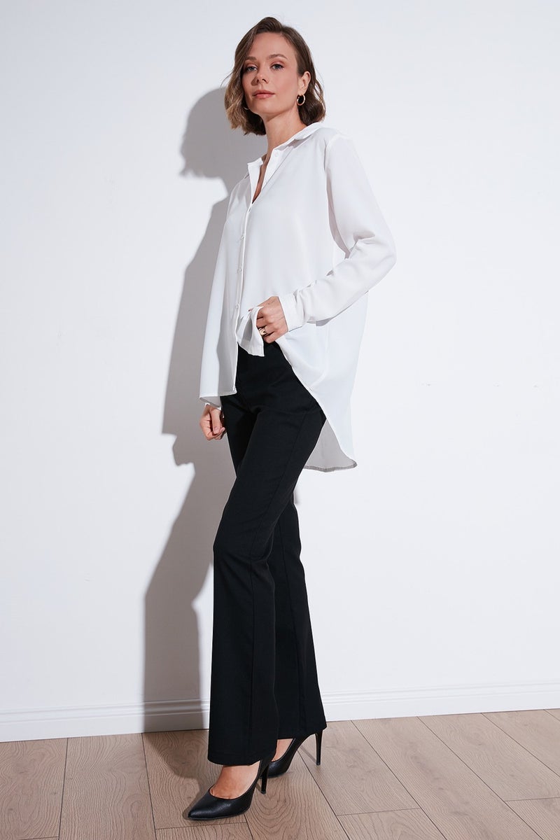 Casual Cut Long Back Shirt Women's Shirt 6118728W4