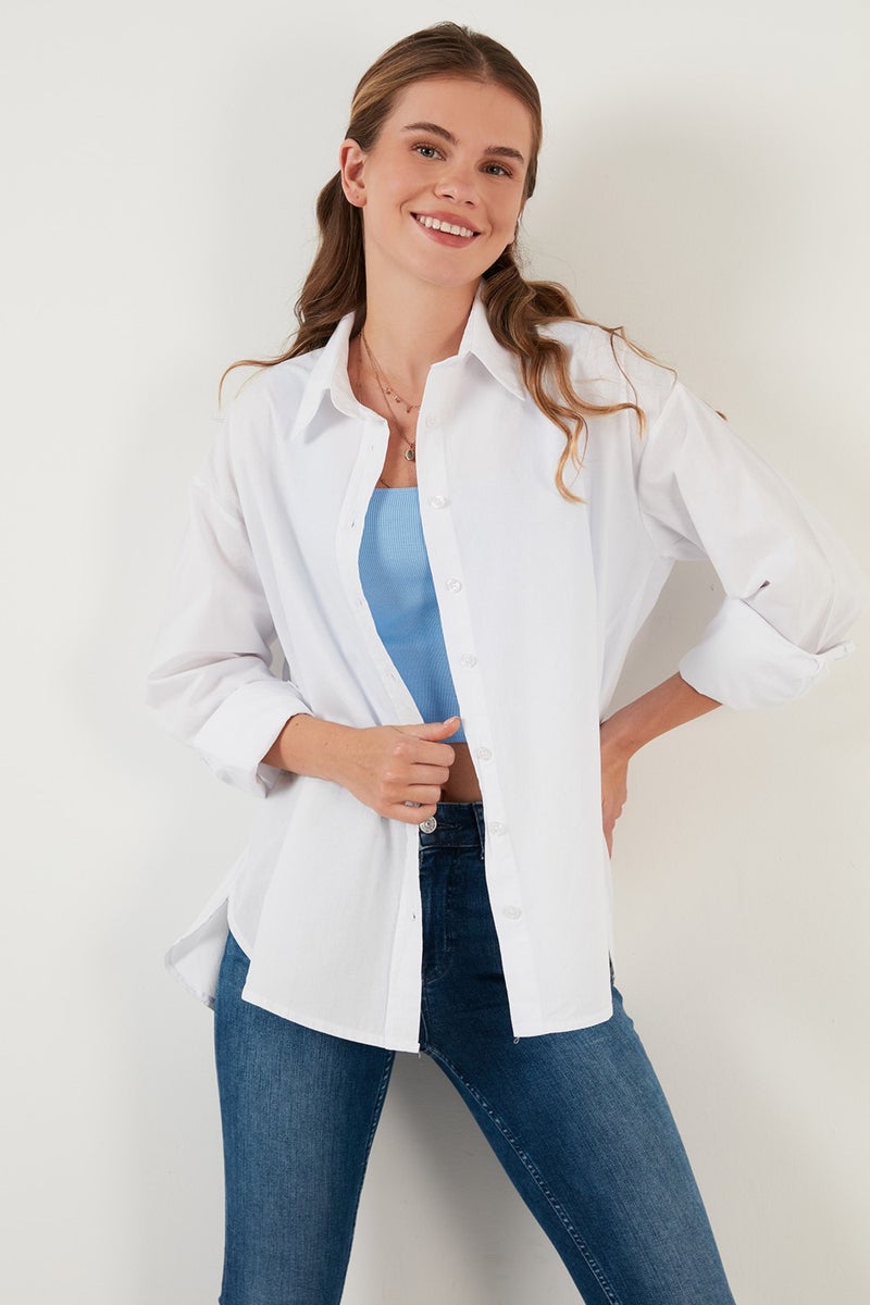 Oversize 100% Cotton Shirt Women's Shirt CF21S163867