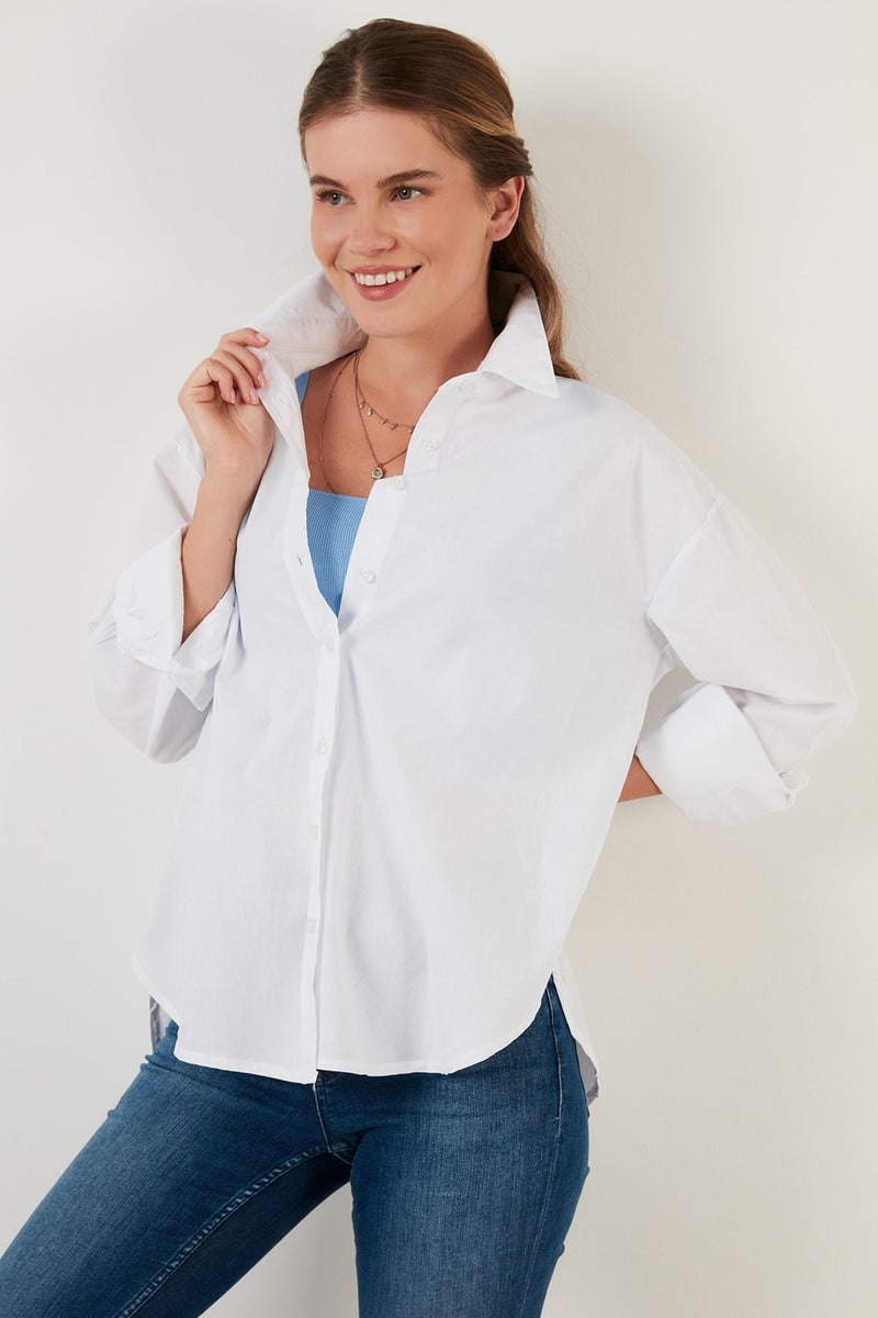 Oversize 100% Cotton Shirt Women's Shirt CF21S163867