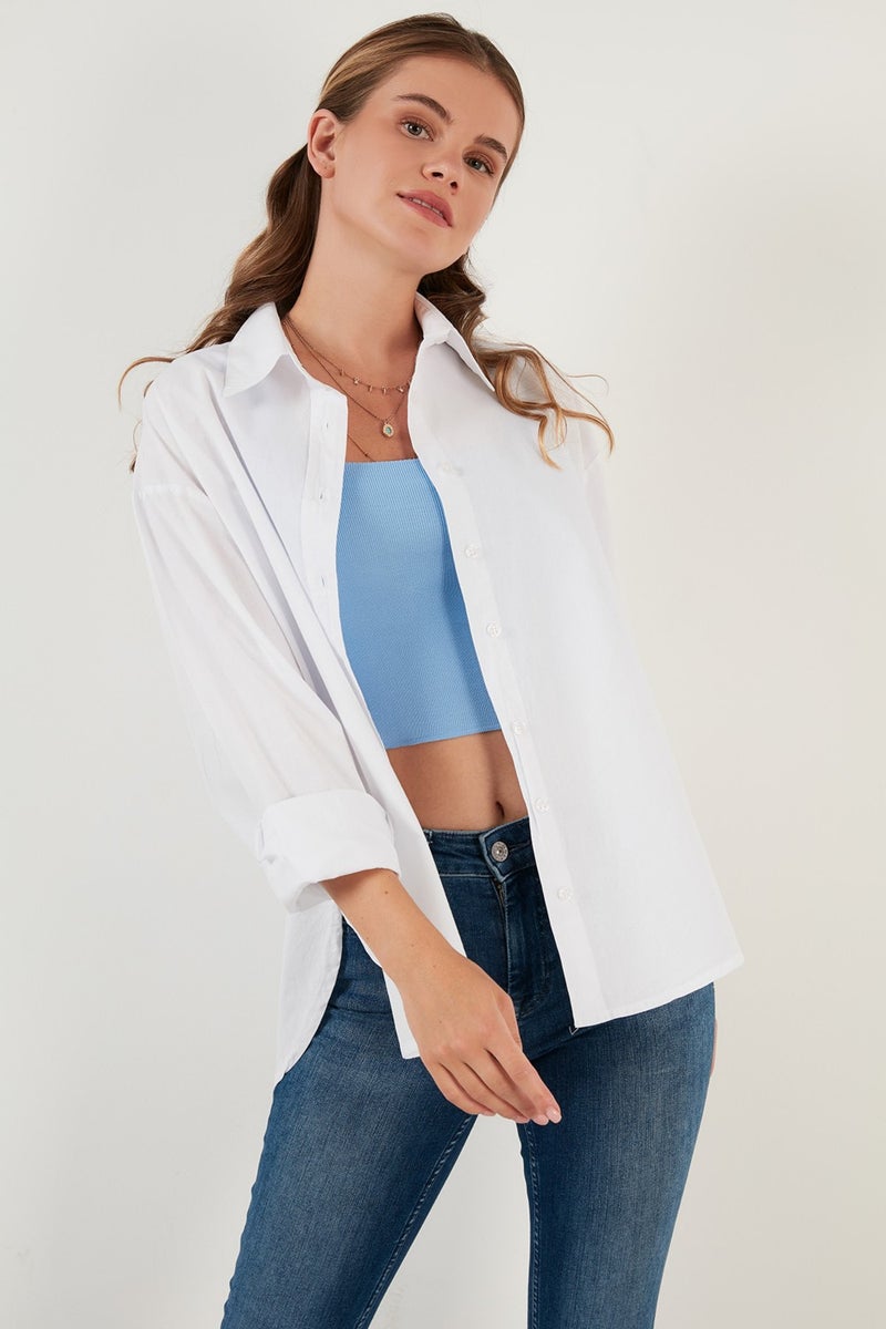 Oversize 100% Cotton Shirt Women's Shirt CF21S163867