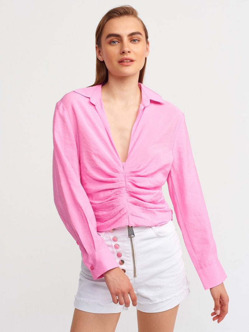 50153 Pleated Shirt-Pink